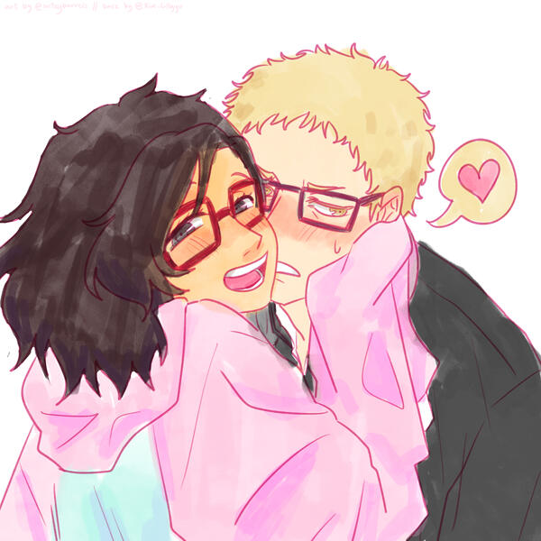 🩷 artsybarrels // hey're both brats but they love each other